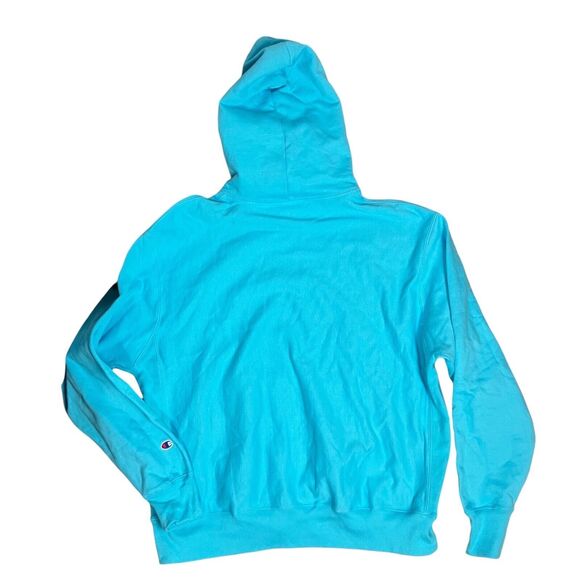 Champion Reverse Weave Hoodie Mens XL Blue Casual Everyday Bright Spring - Picture 6 of 8
